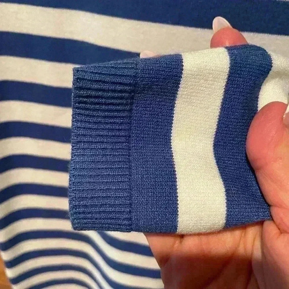 Milly Blue and White Striped Long Sleeved Sweater Dress Size Small - Picture 8 of 14